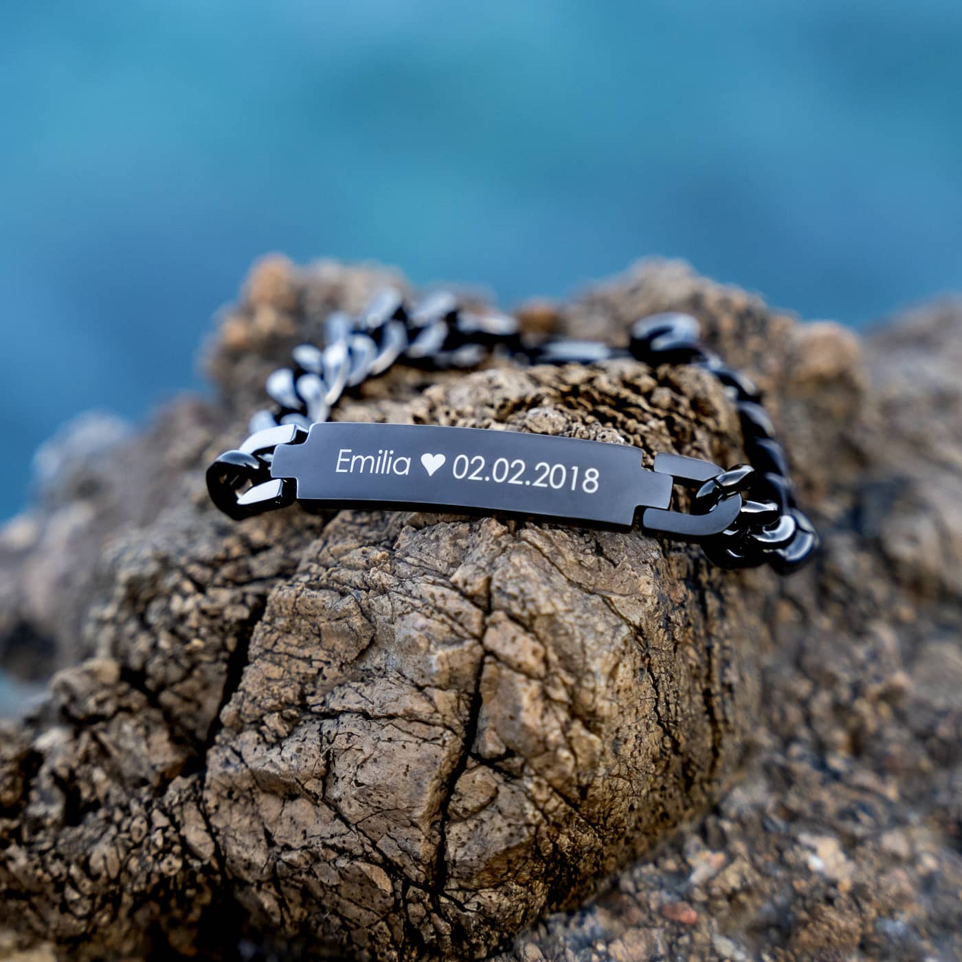 ID couple bracelet with engraving