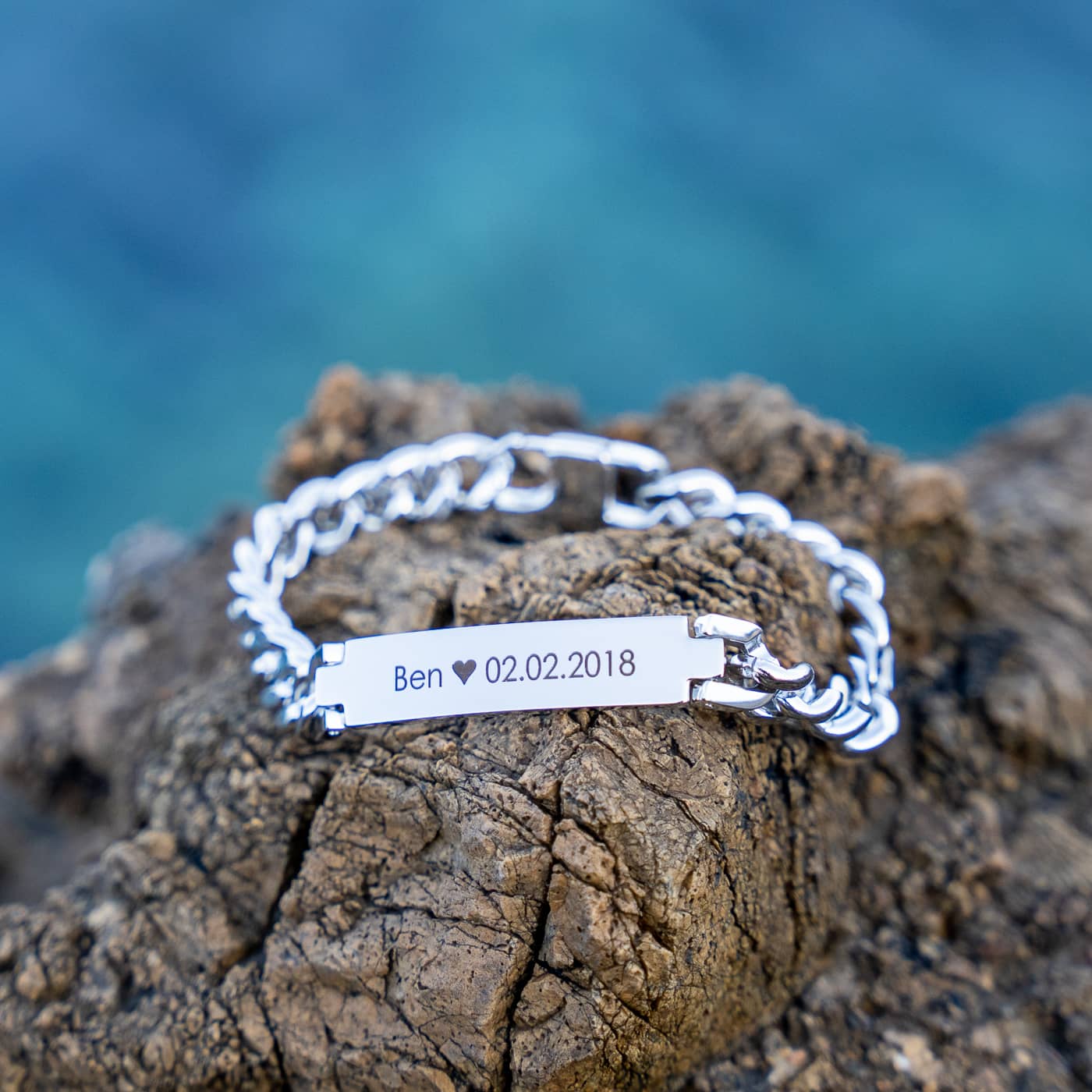 ID couple bracelet with engraving