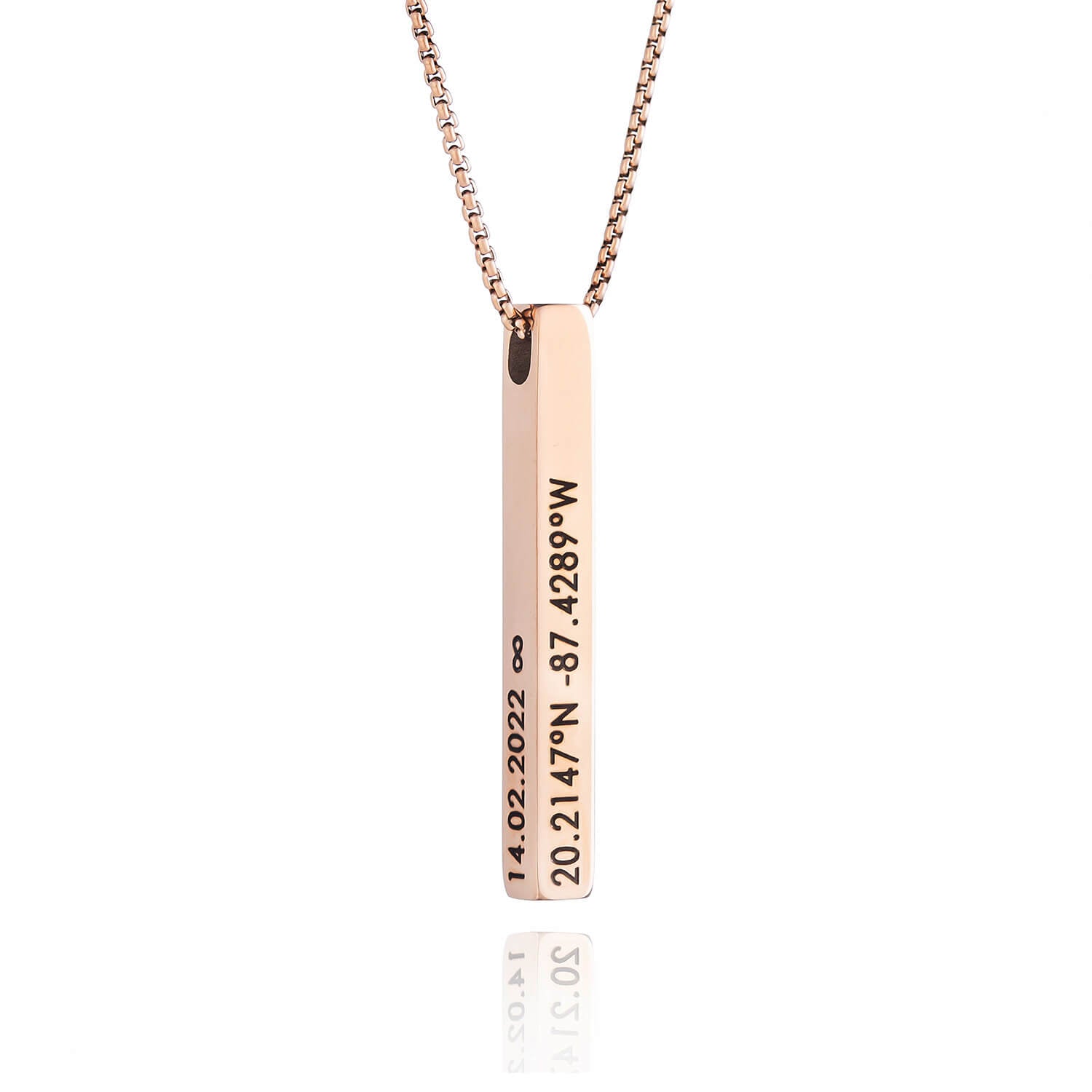 Column necklace with engraving