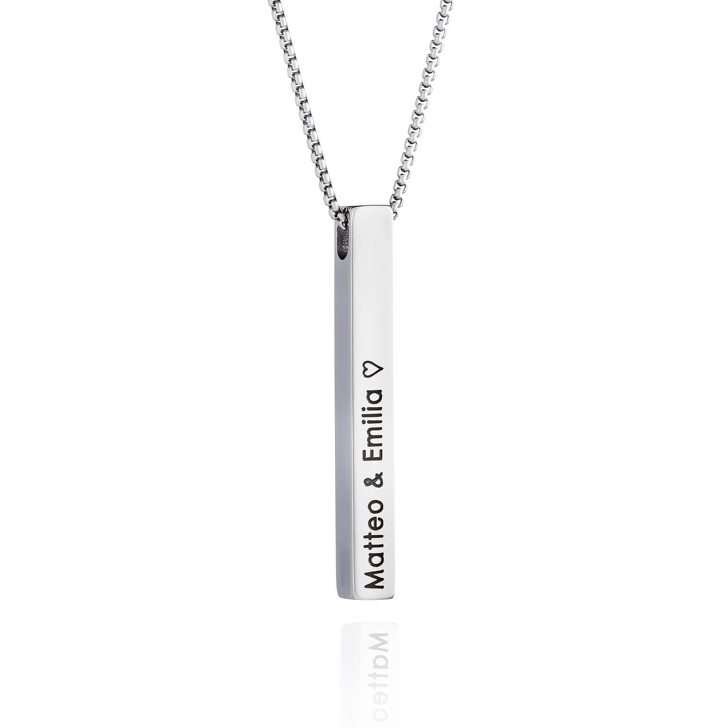 Column necklace with engraving