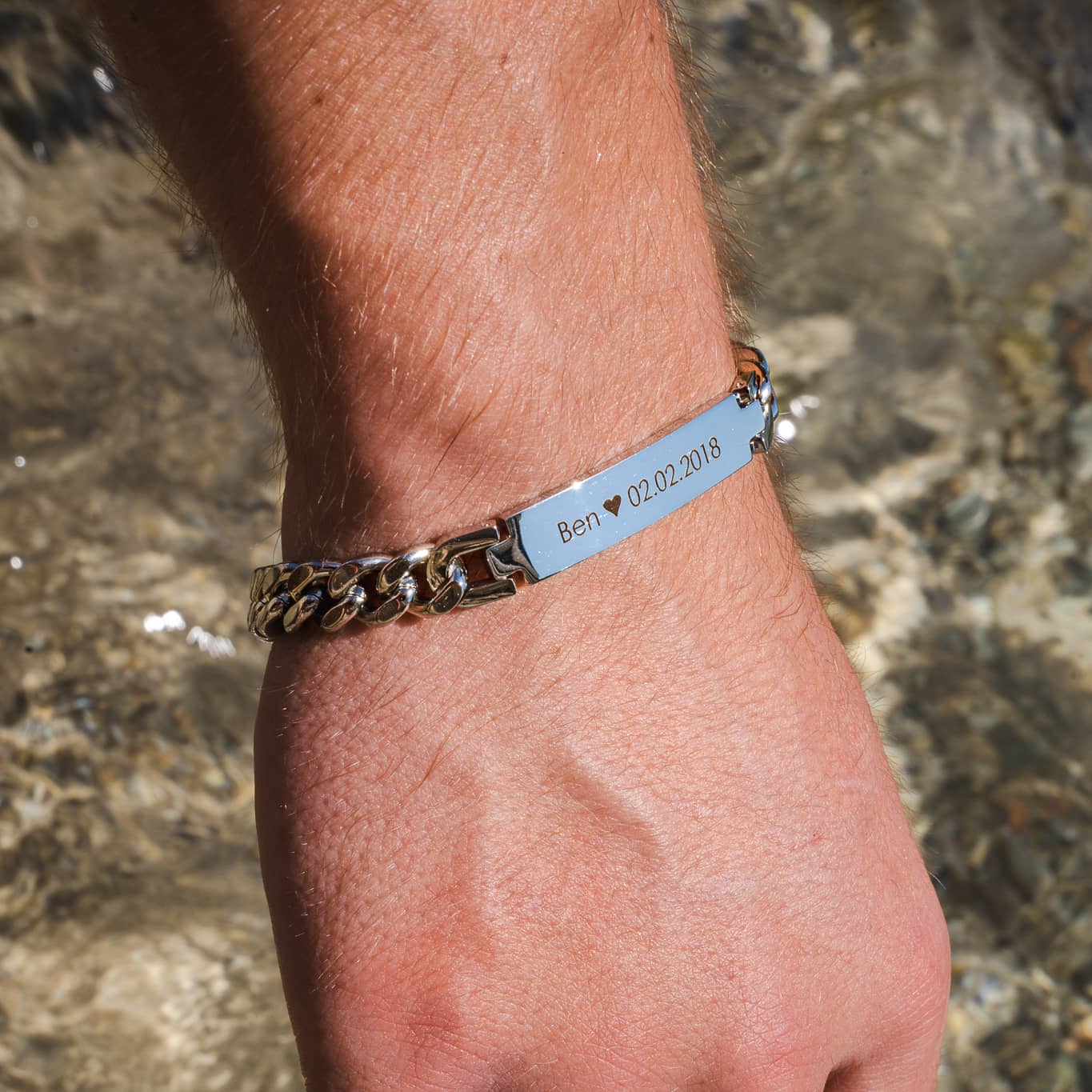 Bracelet pour couple ID avec gravure